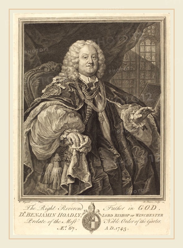 Bernard Baron after William Hogarth, French (1696-1762), Bishop Hoadly, 1743, engraving