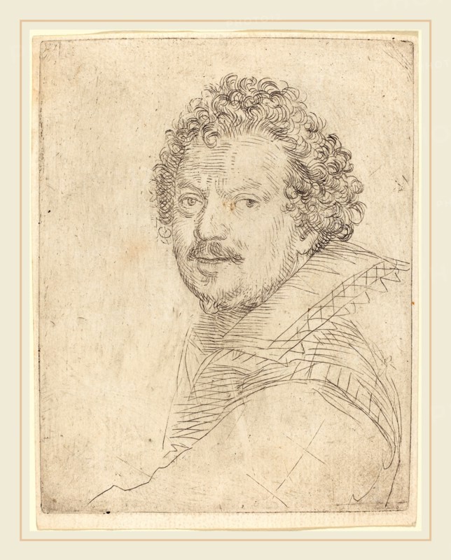 Ottavio Leoni, Italian (c. 1578-1630), A Man with a Moustache and Goatee, Facing Forward, 1620s, engraving on laid paper