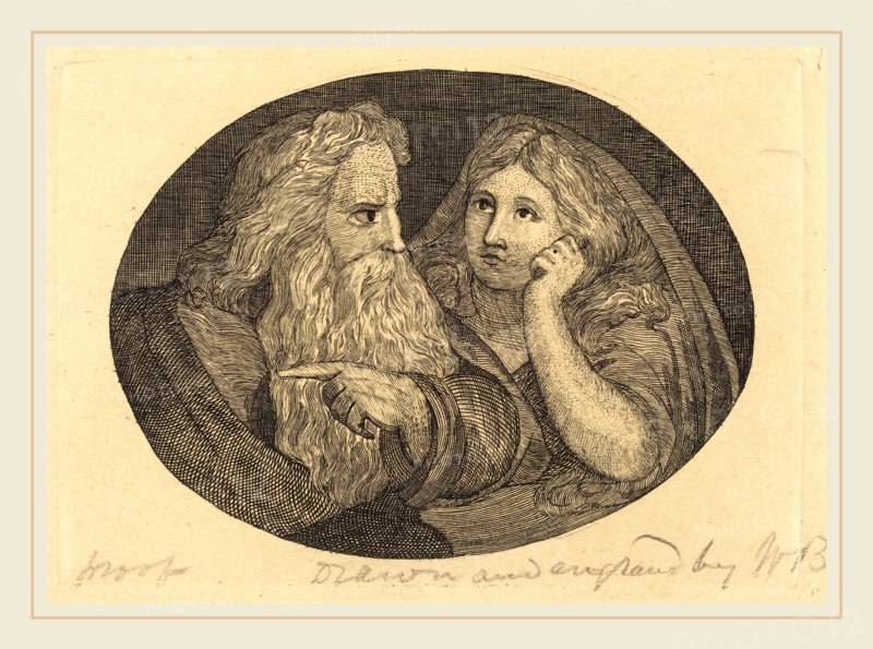 Thomas Butts, Jr. after William Blake, British (active c. 1806-1808), Lear and Cordelia, probably c. 1806-1808, engraving