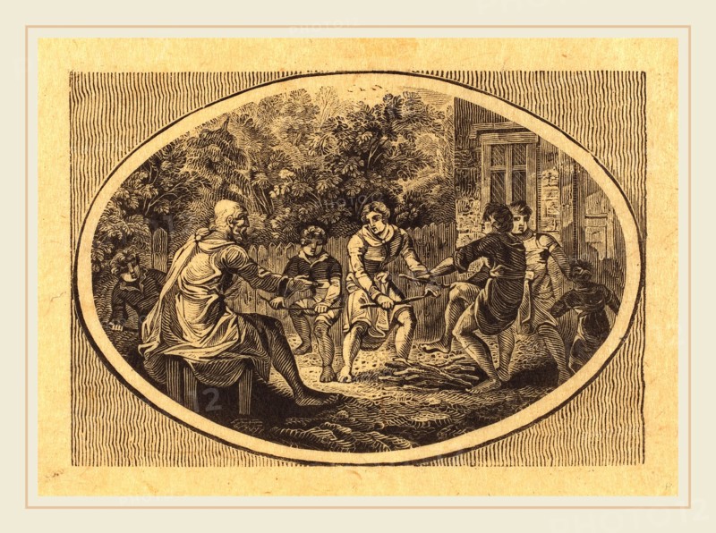 Thomas Bewick, British (1753-1828), The Boasting Traveler, 1818, wood engraving on China paper