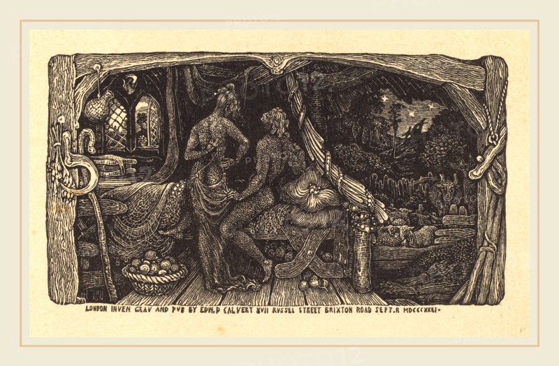 Edward Calvert, British (1799-1883), The Chamber Idyll, 1831, wood engraving