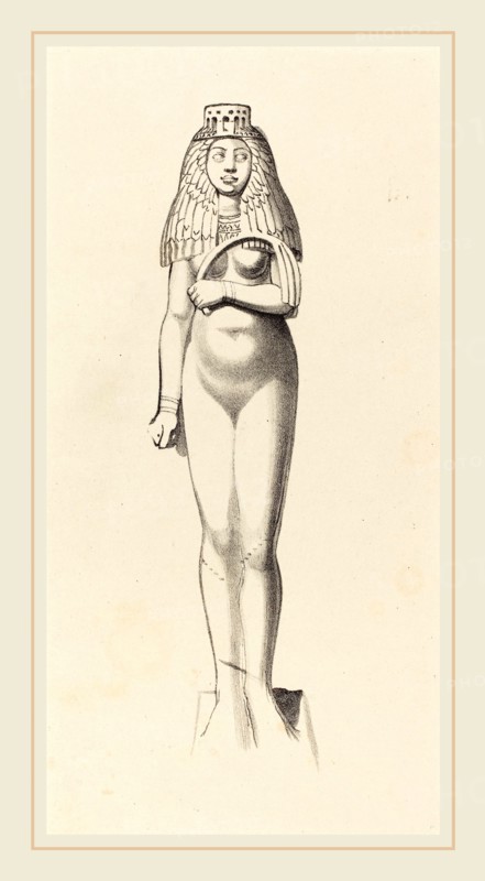 W. Walton after John Flaxman (British (?), active 19th century), Figure of Bubaste or Isis, published 1829, lithograph [proof before letters]