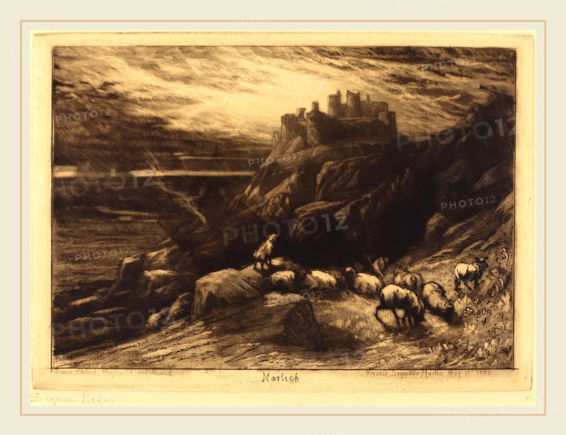 Francis Seymour Haden, British (1818-1910), Harlech (No.2), 1880, mezzotint with etching and drypoint (copper) in brown-black