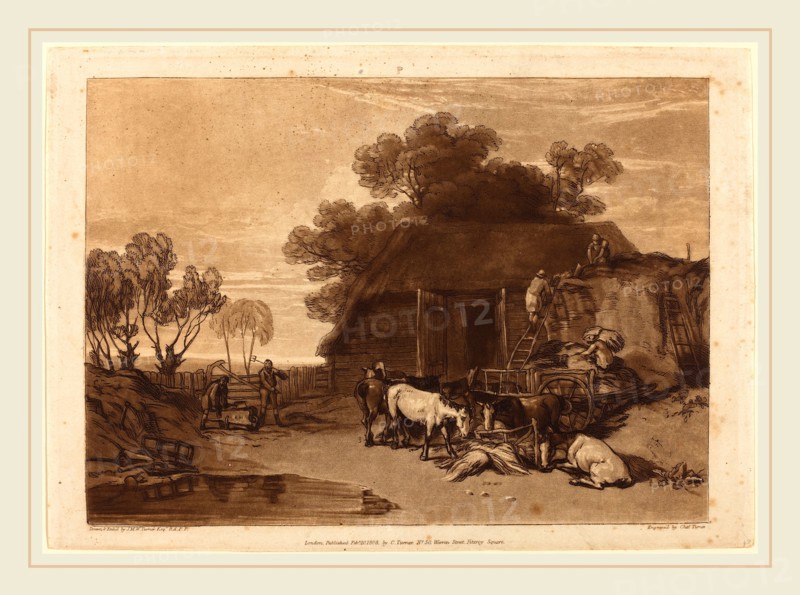 Joseph Mallord William Turner and Charles Turner, British (1773-1857), The Straw Yard, published 1808, etching and mezzotint