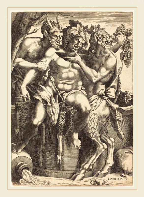 René Boyvin after Luca Penni, French (c. 1525-c. 1625), Silenus, engraving