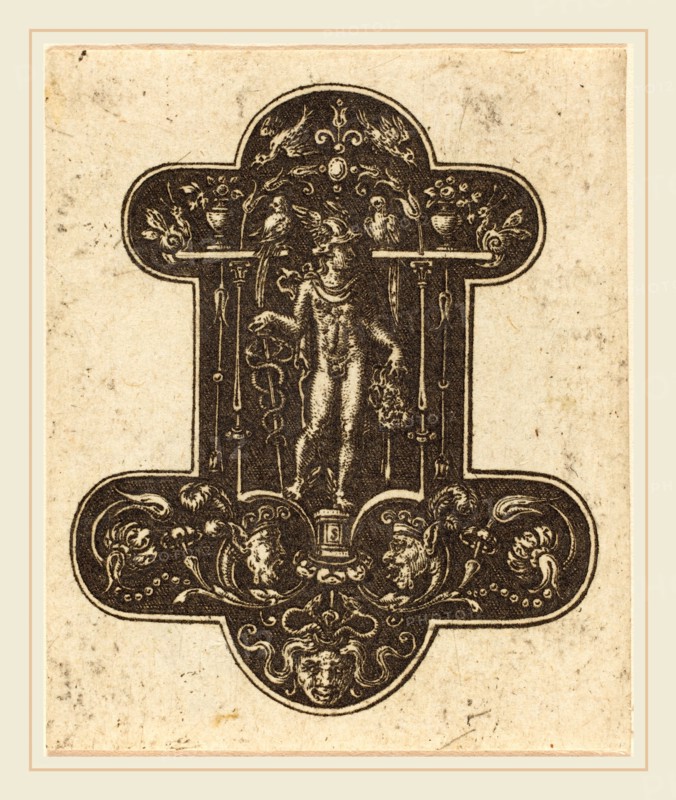 Etienne Delaune, French (1518-1519-1583), Mercury with the Head of Argus, engraving