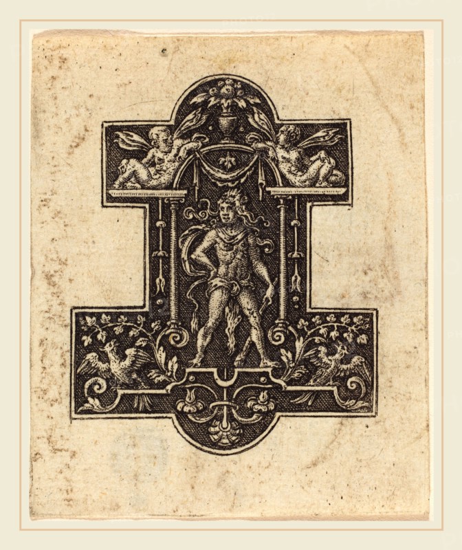 Etienne Delaune, French (1518-1519-1583), Hercules, engraving