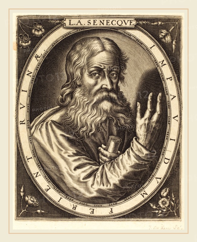 Thomas de Leu, French (c. 1560-c. 1620), Seneca, engraving on laid paper