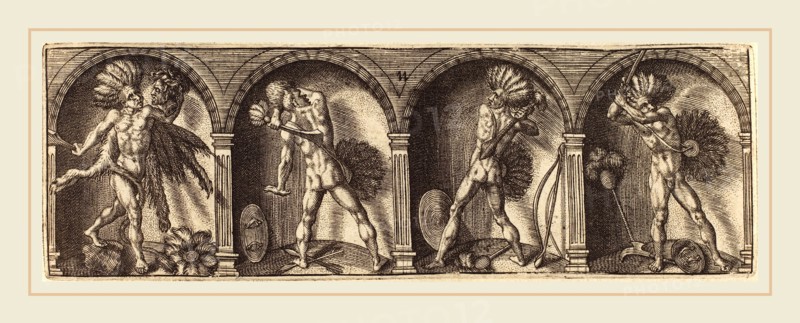 Master AD, French (active c. 1600), Les divers pourtraicts et figures XI, c. 1600, engraving