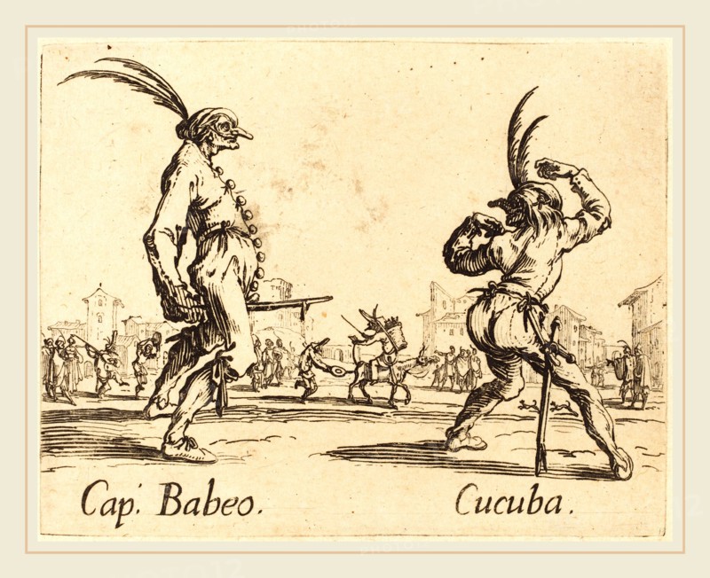 Jacques Callot, French (1592-1635), Cap. Babeo and Cucuba, c. 1622, etching
