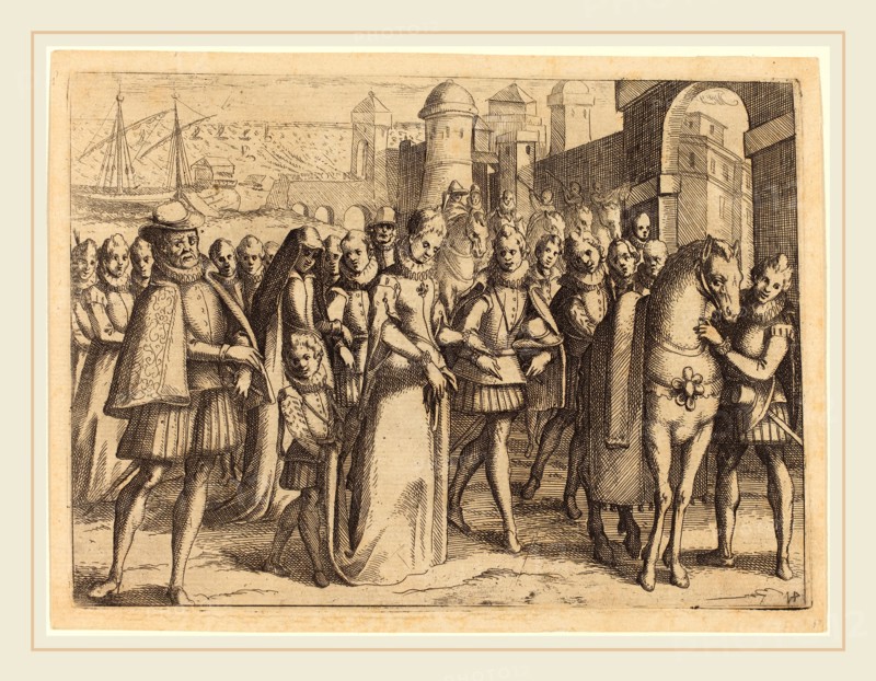Jacques Callot, French (1592-1635), Arrival at Valencia, 1612, etching