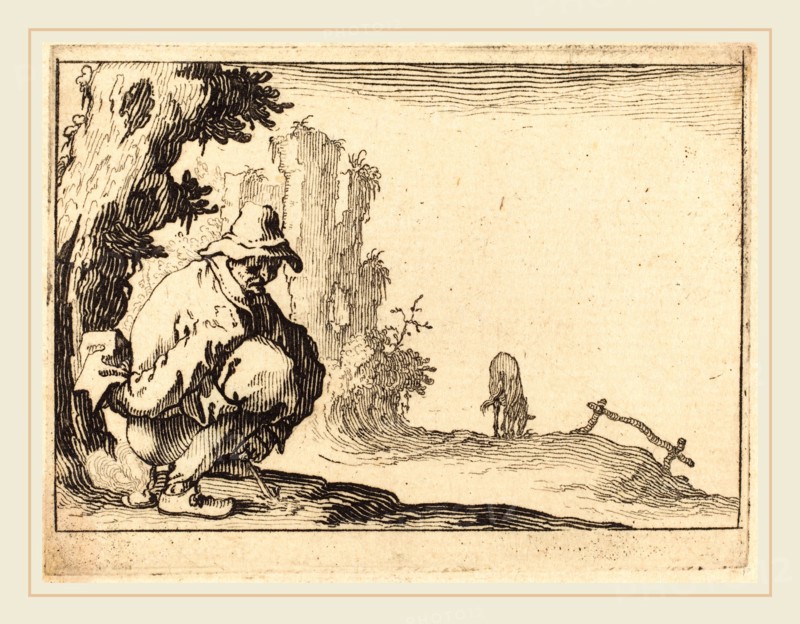 Jacques Callot, French (1592-1635), Peasant Defecating, c. 1617, etching