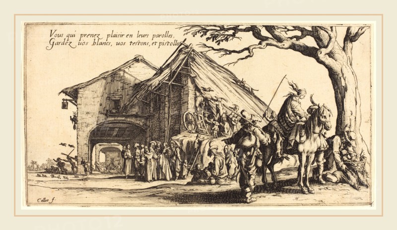 Jacques Callot, French (1592-1635), The Stopping Place, 1621, etching and engraving