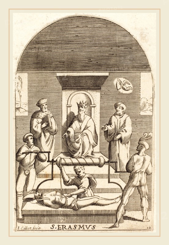 Jacques Callot, French (1592-1635), Martyrdom of Saint Erasmus, 1608-1611, engraving