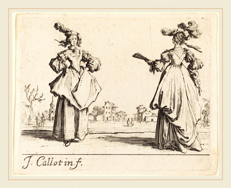 Jacques Callot, French (1592-1635), Two Society Women, c. 1623, etching