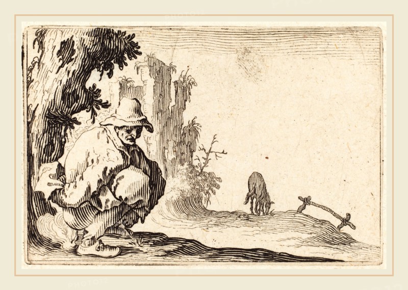 Jacques Callot, French (1592-1635), Peasant Defecating, c. 1622, etching