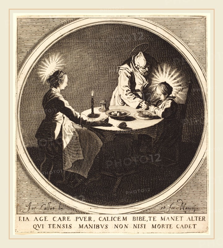 Jacques Callot, French (1592-1635), The Holy Family at Table, c. 1628, etching and engraving
