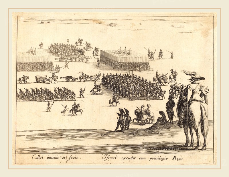 Jacques Callot, French (1592-1635), The Review, c. 1627-1628, etching