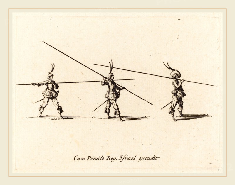 Jacques Callot, French (1592-1635), Drill with Tilted Pikes, 1634-1635, etching