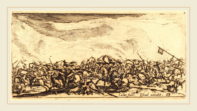 Jacques Callot, French (1592-1635), The Cavalry Combat with Swords, c. 1632-1634, etching