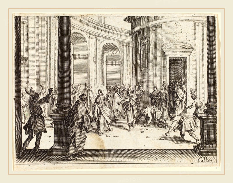Jacques Callot, French (1592-1635), Stoning of Jesus, 1635, etching