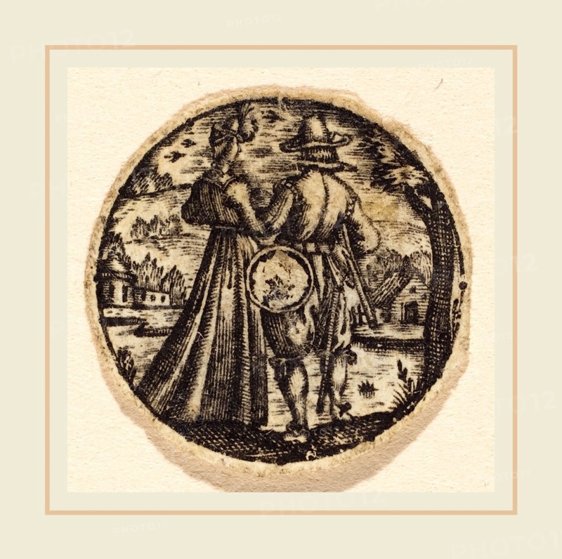 Antoine Jacquard, French (died 1652), Lovers, engraving
