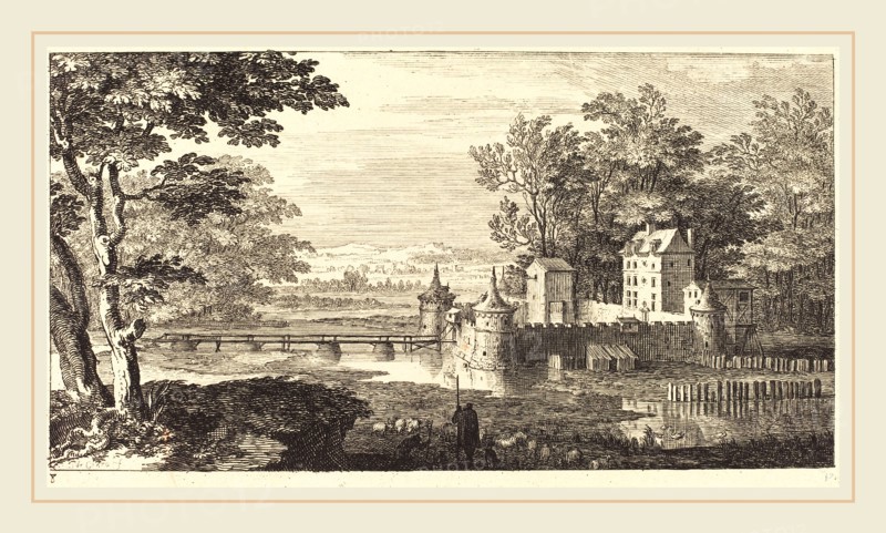 Sébastien Le Clerc I, French (1637-1714), Landscape with Chateau, 1673, etching