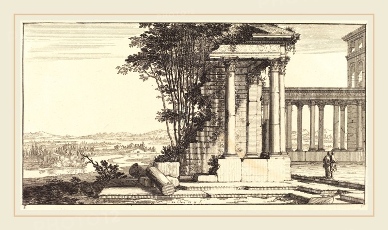Sébastien Le Clerc I, French (1637-1714), Landscape with Classical Ruins, 1673, etching