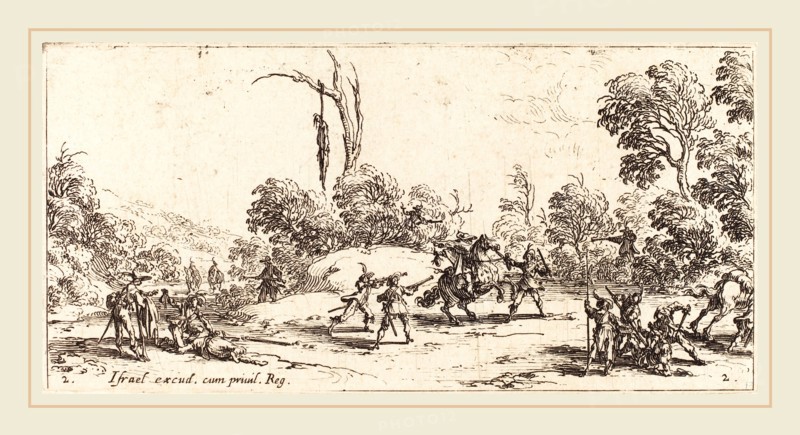 Jacques Callot, French (1592-1635), Attacking Travelers on the Highway, c. 1633, etching