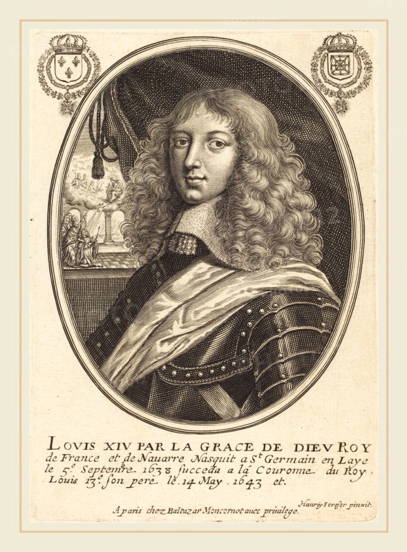 Balthasar Moncornet after Henry Stresor, French (c. 1600-1668), Louis XIV, King of France, engraving on laid paper