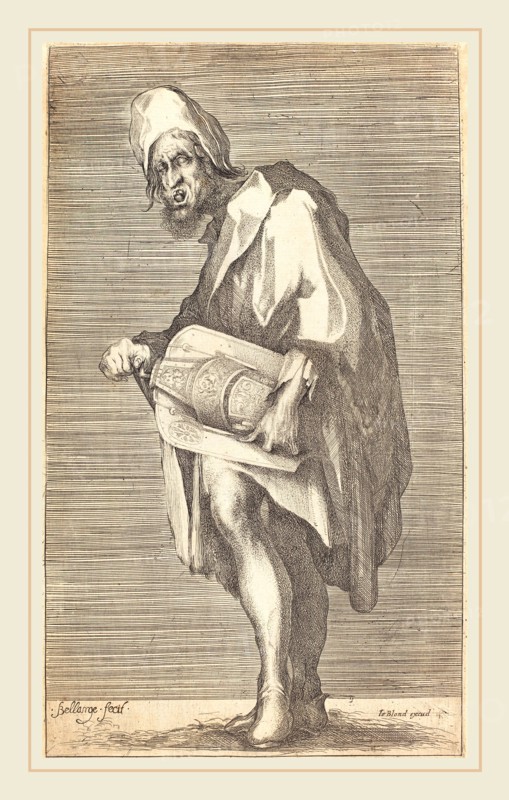Jacques Bellange, French (c. 1575-died 1616), The Blind Hurdy Gurdy Player, etching and engraving on laid paper; laid down