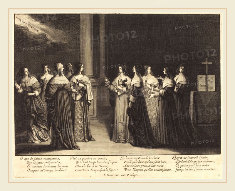 Abraham Bosse, French (1602-1676), The Wise and Foolish Virgins Together, etching on laid paper