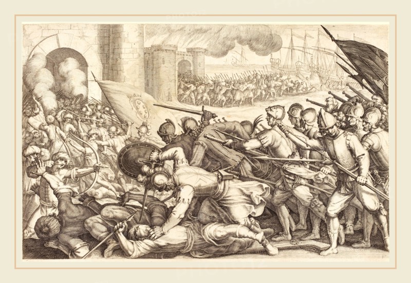 Jacques Callot, French (1592-1635), The Troops Forcing the Gate of a Town, c. 1614, engraving
