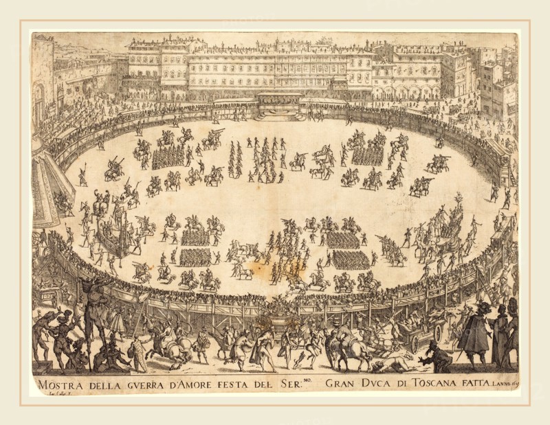 Jacques Callot, French (1592-1635), Parade in the Amphitheater, 1616, etching