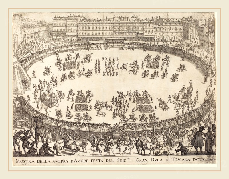 Jacques Callot, French (1592-1635), Parade in the Amphitheater, 1616, etching