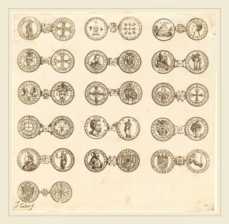 Jacques Callot, French (1592-1635), Coins [plate 10], etching