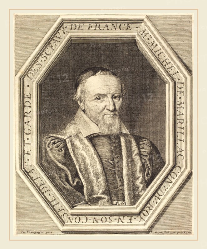 Jean Morin after Philippe de Champaigne, French (c. 1600-1650), Michel de Marillac, etching, engraving, and stippling on laid paper