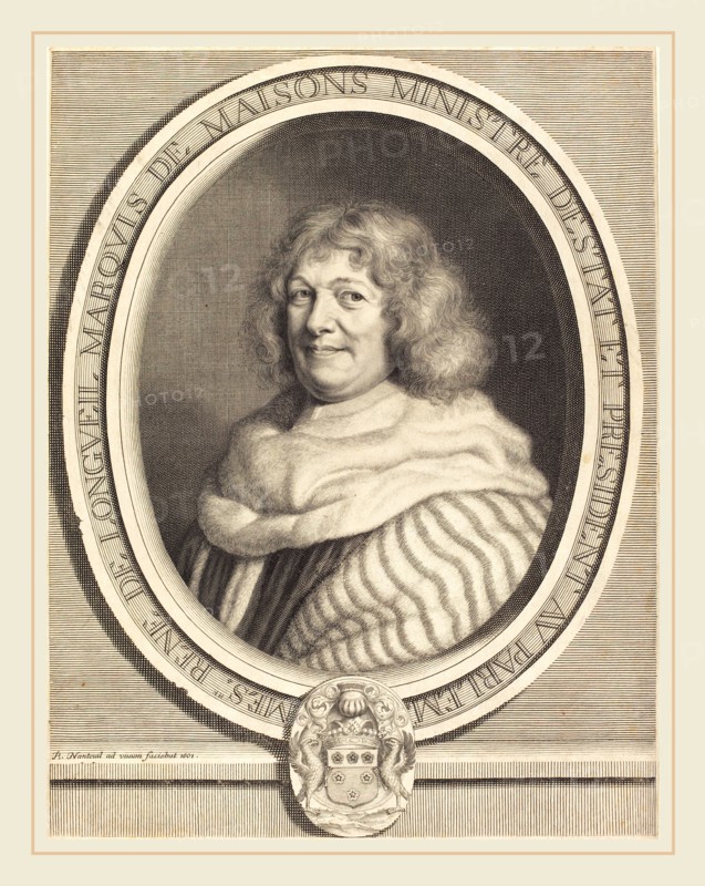 Robert Nanteuil, French (1623-1678), Rene, Marquis de Maisons, 1661, engraving