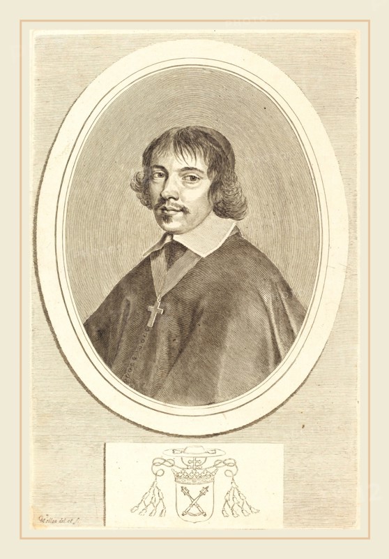 Claude Mellan, French (1598-1688), Jean-FranÃ§ois Paul de Gondi, Cardinal of Retz, engraving on laid paper