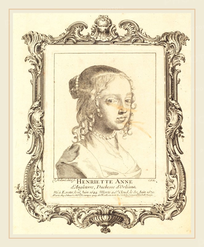 Claude Mellan, French (1598-1688), Henriette Anne of England, Duchess of Orléans, engraving on laid paper