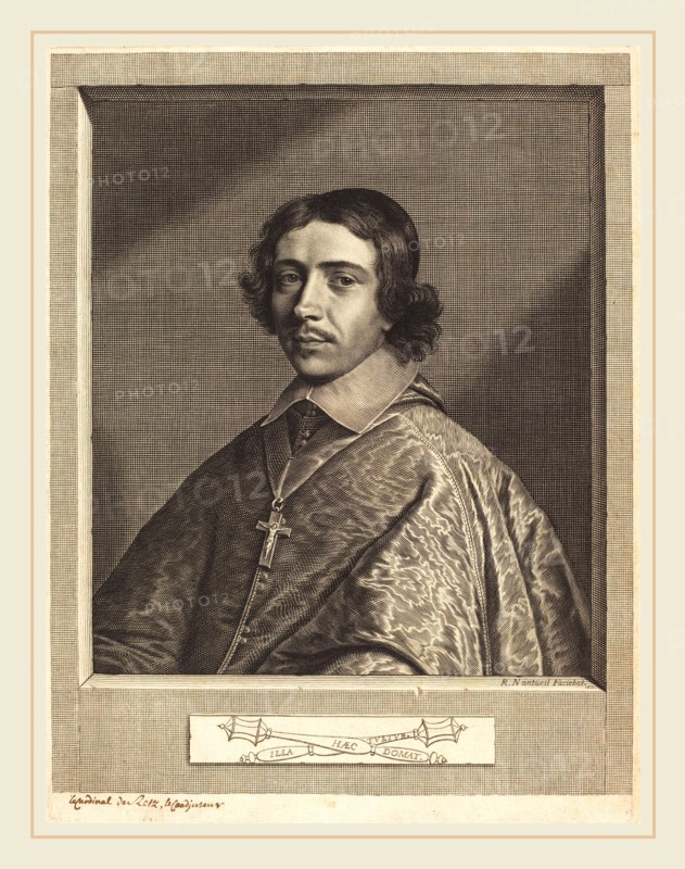 Robert Nanteuil, French (1623-1678), Cardinal de Retz, 1650, engraving