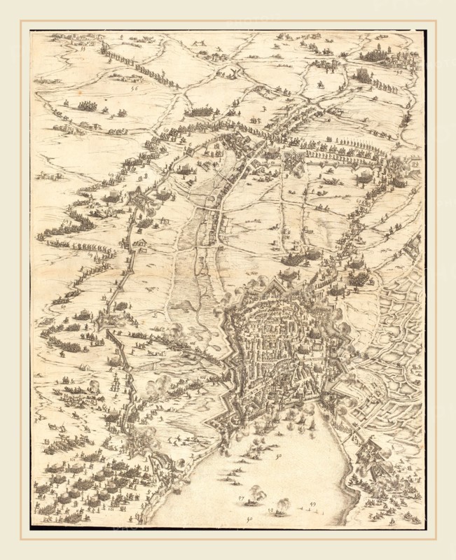 Jacques Callot, French (1592-1635), The Siege of La Rochelle [plate 6 of 16;  set comprises 1952.8.97-112], 1628-1631, etching and engraving
