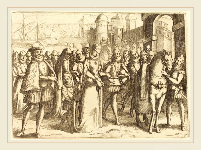 Jacques Callot, French (1592-1635), Arrival at Valencia, 1612, etching on laid paper [restrike]