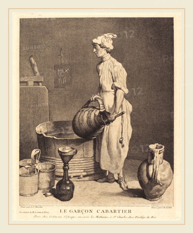 Charles-Nicolas Cochin I after Jean Siméon Chardin, French (1688-1754), Le Garcon cabaretier, 1740, engraving