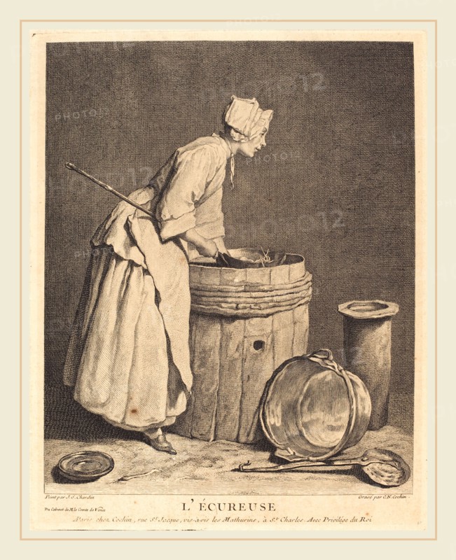 Charles-Nicolas Cochin I after Jean Siméon Chardin, French (1688-1754), L'Ecureuse, 1740, engraving