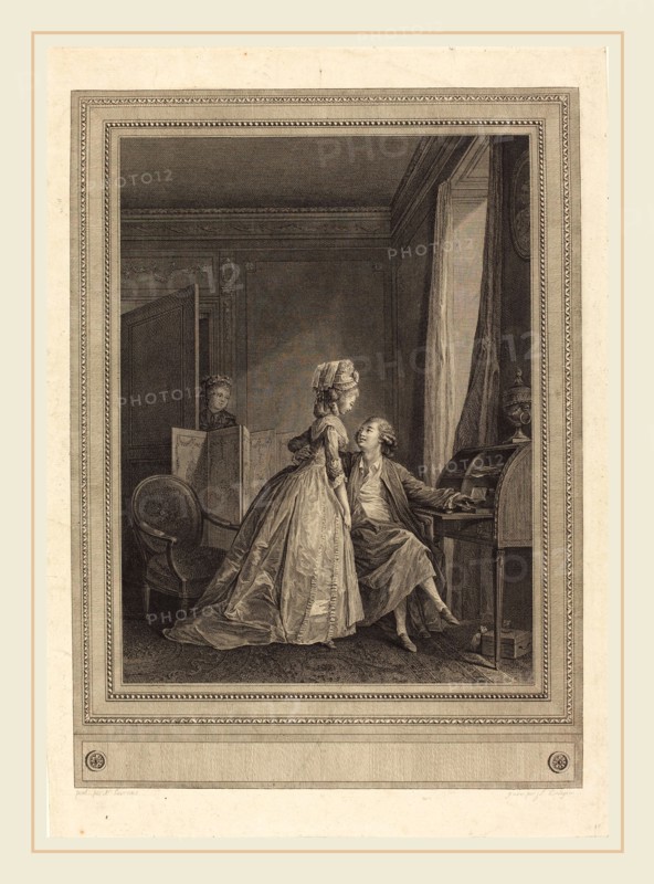 Jean-Louis Delignon after Nicolas Lavreince, French (1755-c. 1804), Les offres seduisantes, 1782, etching and engraving