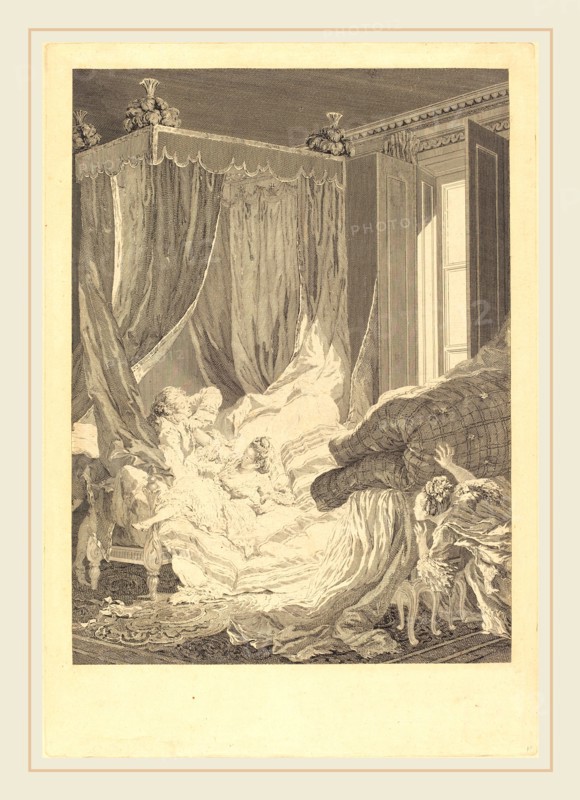 Nicolas Delaunay after Pierre-Antoine Baudouin, French (1739-1792), L'Epouse indiscrete, 1771, etching