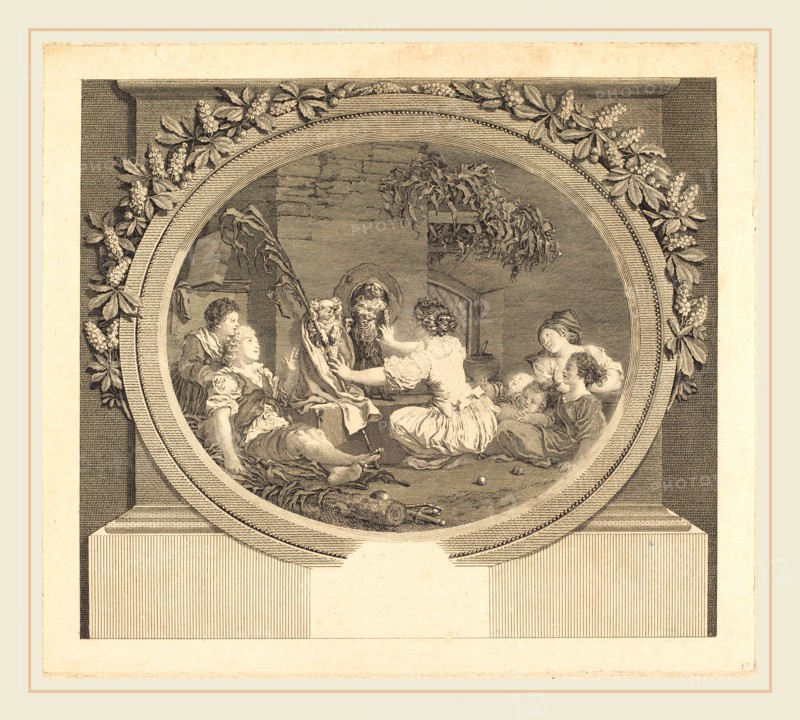 Nicolas Delaunay after Jean-Honoré Fragonard, French (1739-1792), L'Education fait tout, 1791, etching and engraving