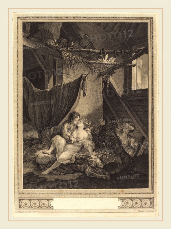 Nicolas Delaunay after Pierre-Antoine Baudouin, French (1739-1792), Les Soins tardifs, 1775, etching and engraving