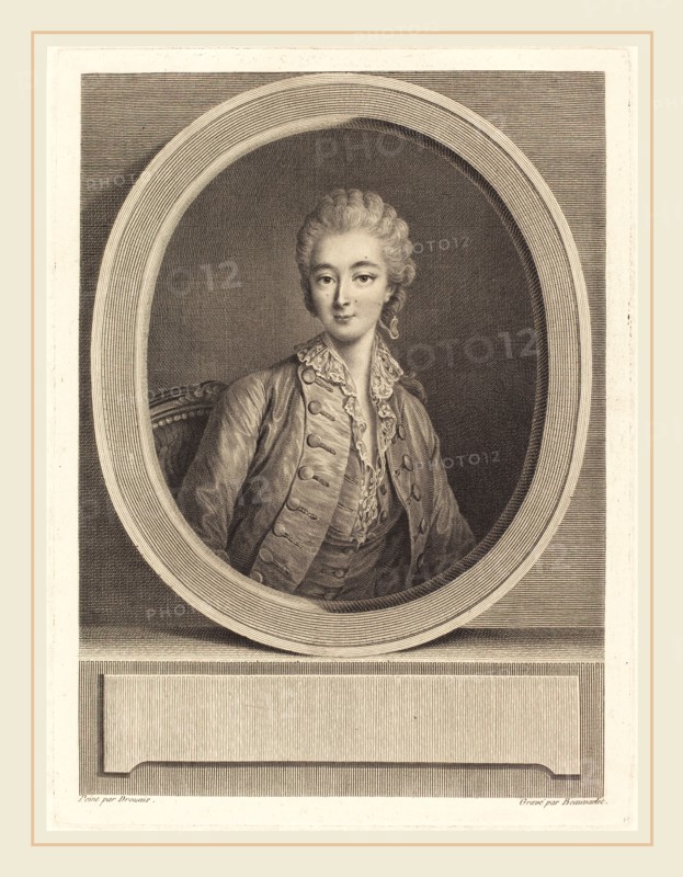 Jacques-Firmin Beauvarlet after FranÃ§ois-Hubert Drouais, French (1731-1797), Madame du Barry, engraving